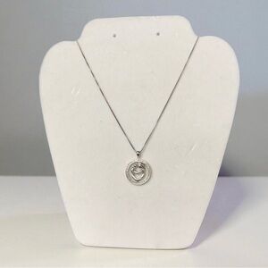 Sterling Silver Mother and Child Pendant Necklace 18” Chain 1” Pendant